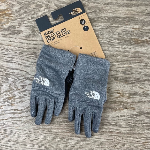 The North Face Kids Recycled ETIP Glove In Heather Grey NWT - Picture 2 of 12